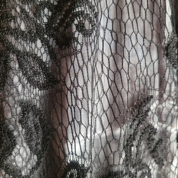 Laura Ashley Silver with Black Lace Overlay Jacket Blazer Plus Size 3X - Picture 4 of 11